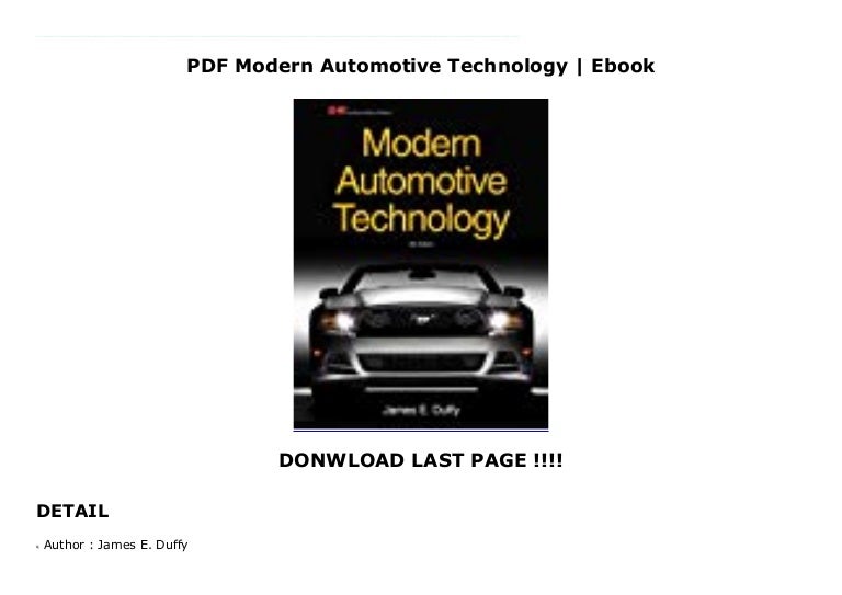 PDF Modern Automotive Technology Ebook