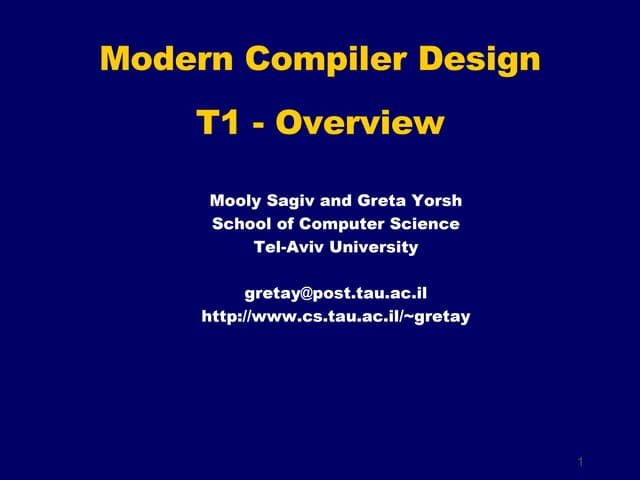 Modern Compiler Design