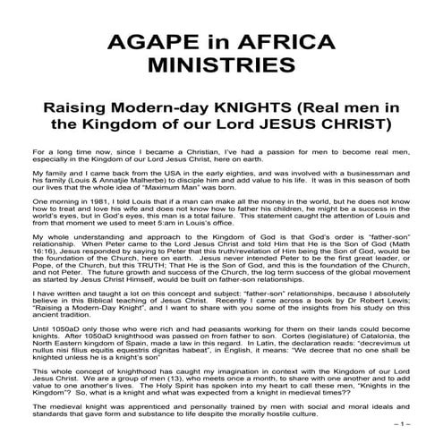 Raising Modern-day KNIGHTS