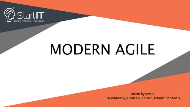 Modern agile v2.0 by Artem Bykovets