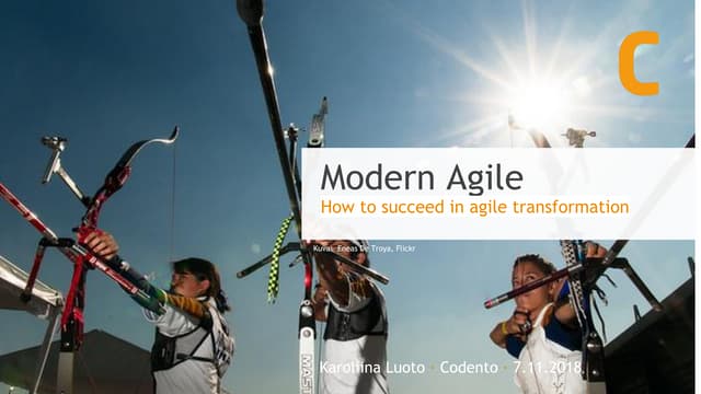 Modern agile - tools for successful agile transformation