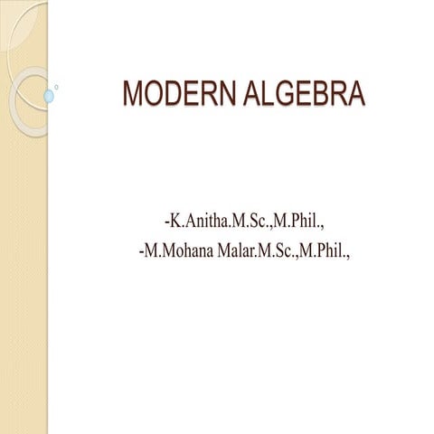 Modern algebra