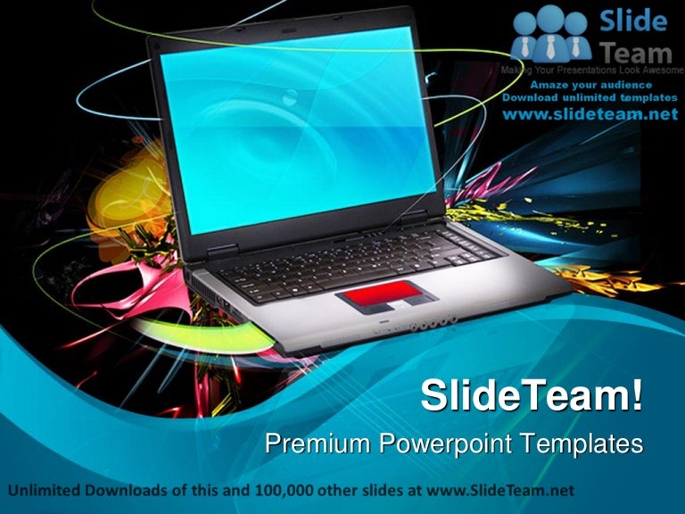 Modern and stylish notebook computer power point templates themes and…