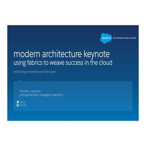 Modern Architectures: Keynote - Using Fabrics to Weave Success in the Cloud