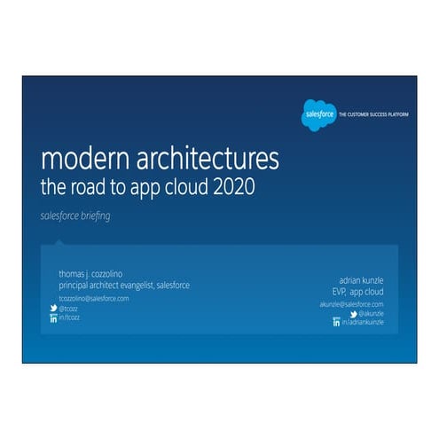 Modern Architectures: The Road to App Cloud 2020 | PDF