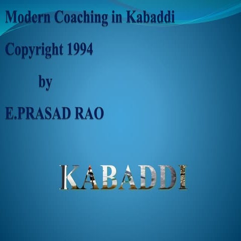 Kabaddi Defensive skills