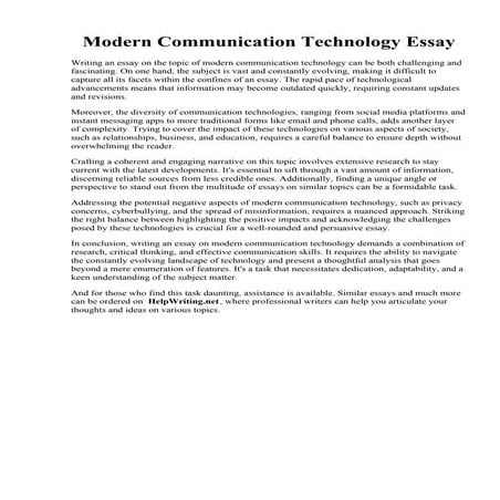 Modern Communication Technology Essay.pdf