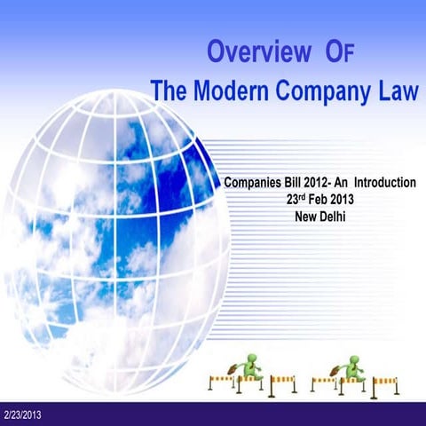 Companies Bill 2012 : Overview of Modern Company Law