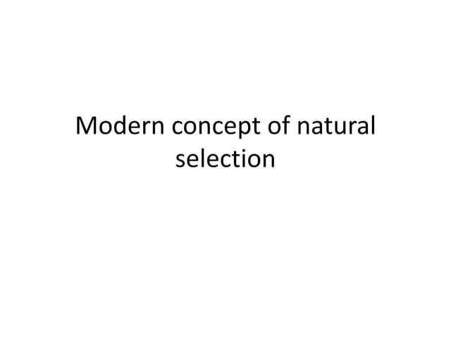 Modern concept of natural selection