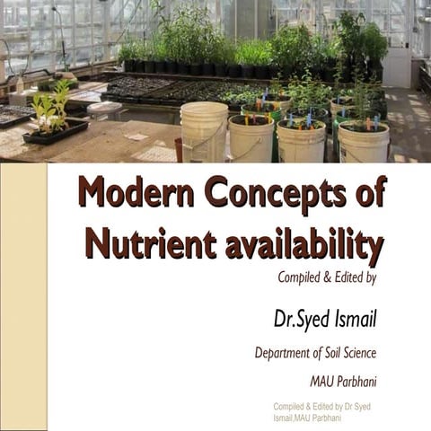 Modern concepts of soil fertility
