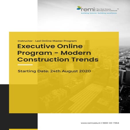 Executive Online Program - Modern Construction Trends | REMI