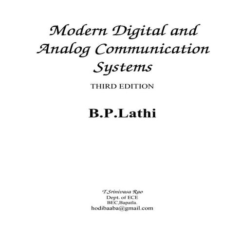 Modern digital and analog communication systems by b p lathi