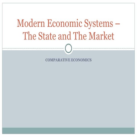 Modern Econ. Systems State&amp;Market