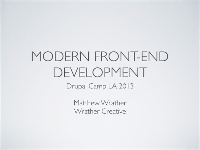 Modern Front-End Development