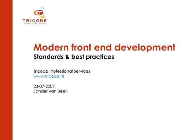 Modern front end development
