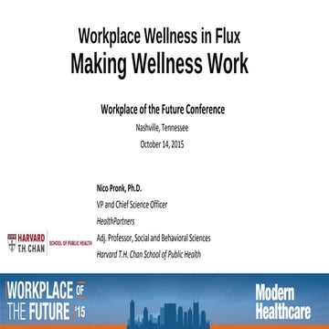 Workplace Wellness in Flux – Nicolaas Pronk 
