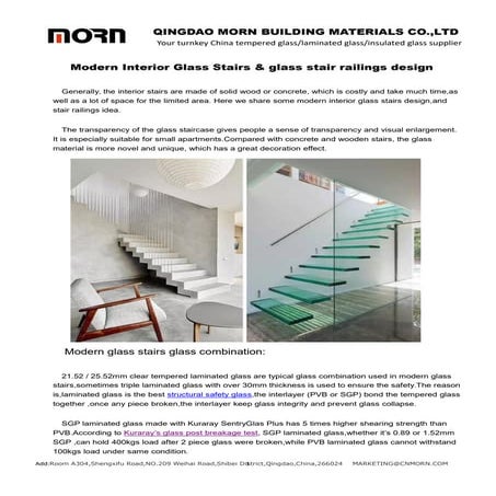 Modern interior glass stairs & glass stair railings design | PDF