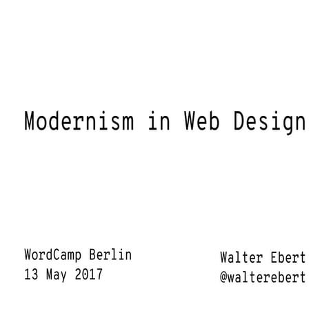 Modernism in Web Design
