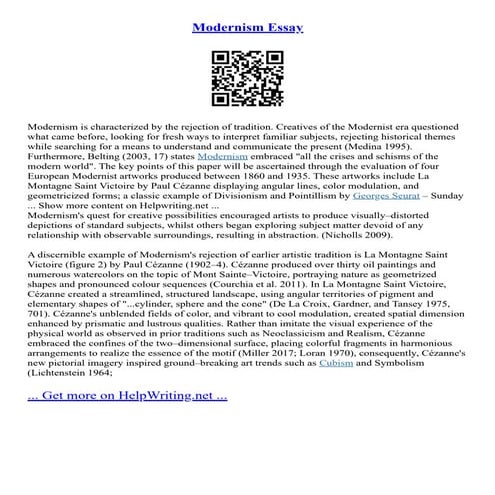 Modernism Essay
