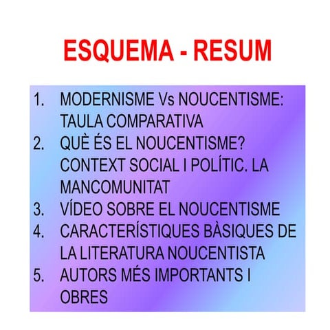 Modernisme vs noucentisme.definitiu