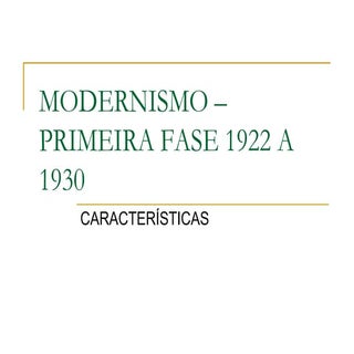 Modernismo brasil 1ª fase