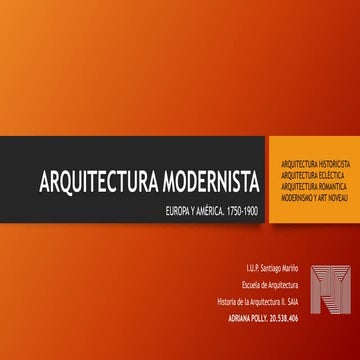 Arquitectura Modernista. Europa y América