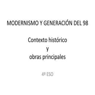 Modernismo y generación del 98 Cont...