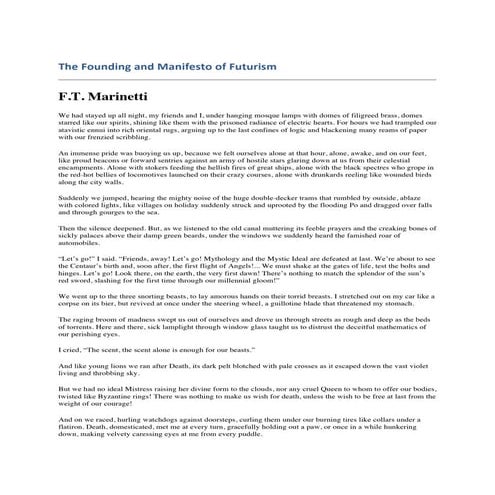 Modernist manifestos