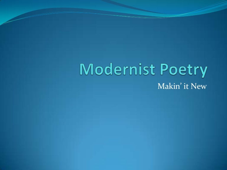 Modernist poetry lesson 5