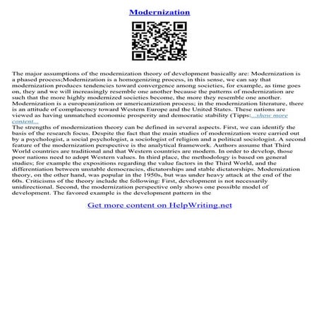 Modernization Essay