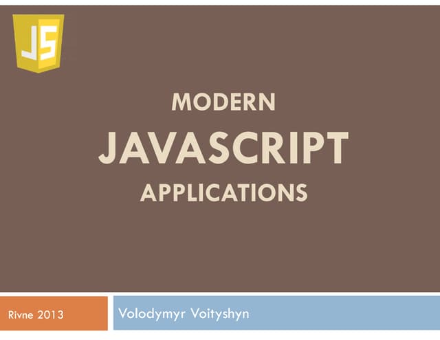 Modern JavaScript Applications: Des...