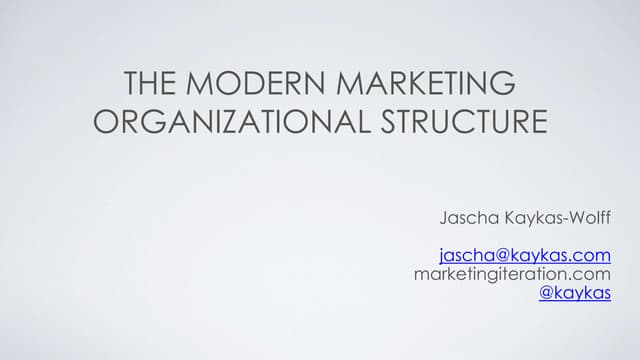 Modern marketing organizational structure   @kaykas - jascha kaykas-wolff
