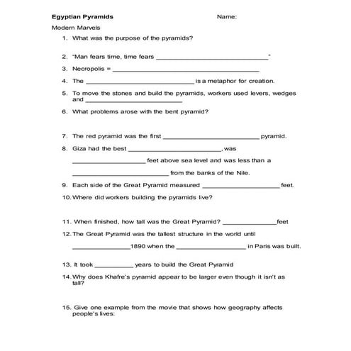 ModernMarvels: Egyptian Pyramids