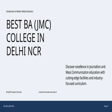 Top-BA-JMC-College-in-Delhi-NCR at MERI Institute | PPTX