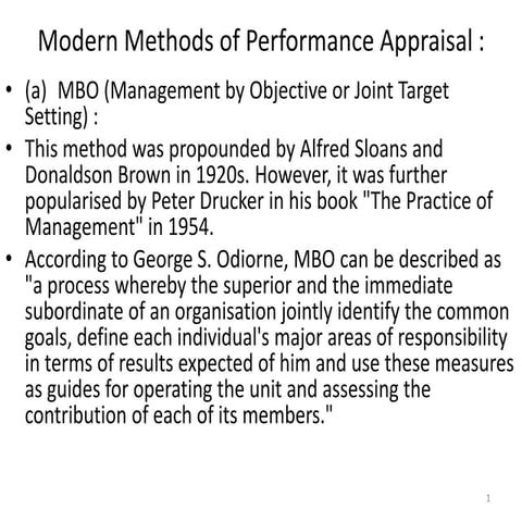Modern methods of performance appraisal