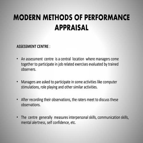 Modern methods of performance appraisal