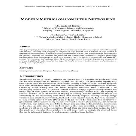 Modern Metrics on Computer Networking