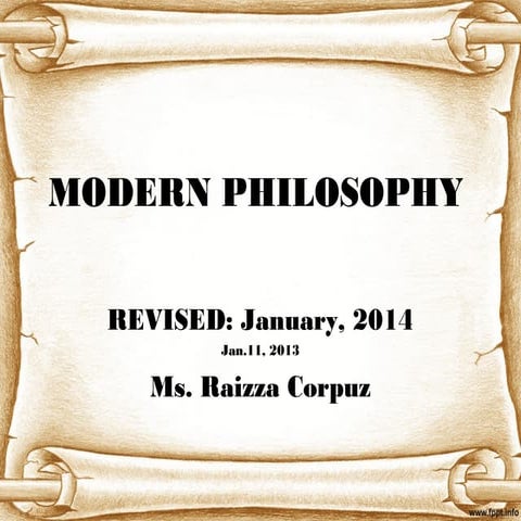 2014 Revised Modern philosophy