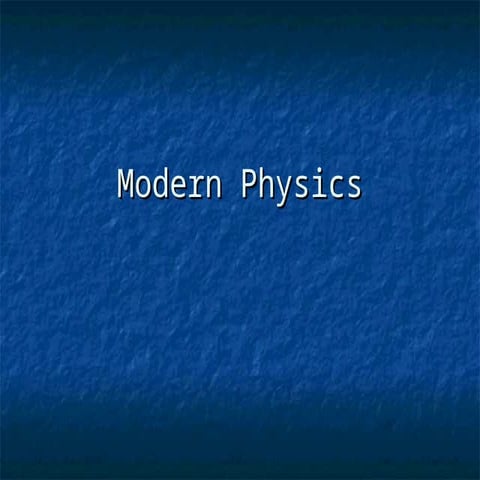 Modern physics for bachelor students chemistry