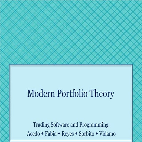 Modern portfolio theory