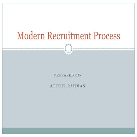 Modern recruitment process