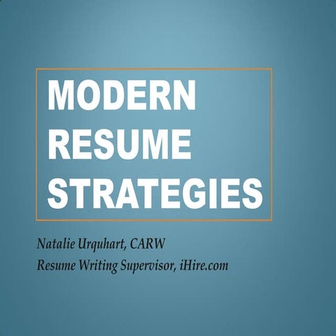 Modern Resume Strategies PDF Slideshow