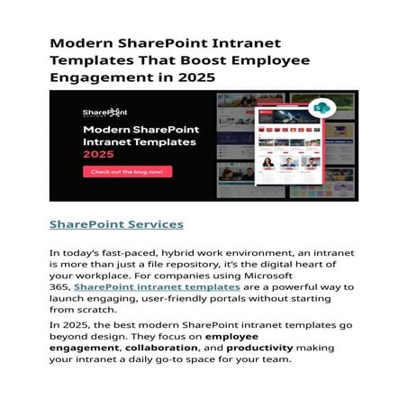 Modern SharePoint Intranet Templates That Boost Employee Engagement in 2025.docx