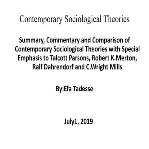 Modern sociological theories