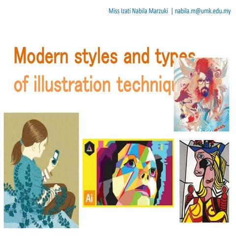 Modern styles and types of illustration techniques