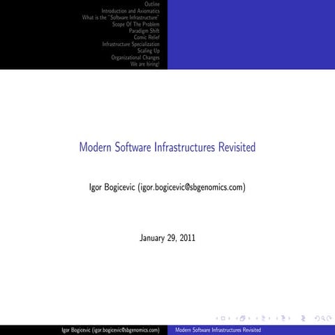 Modern Software Infrastructures Revisited