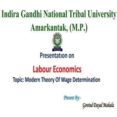 Modern theory of wage determination