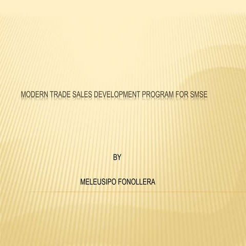 Modern Trade Sales Program For SMSE