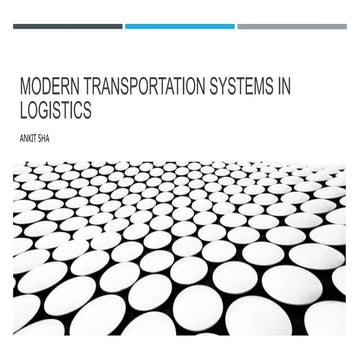 Modern transportation systems in logistics