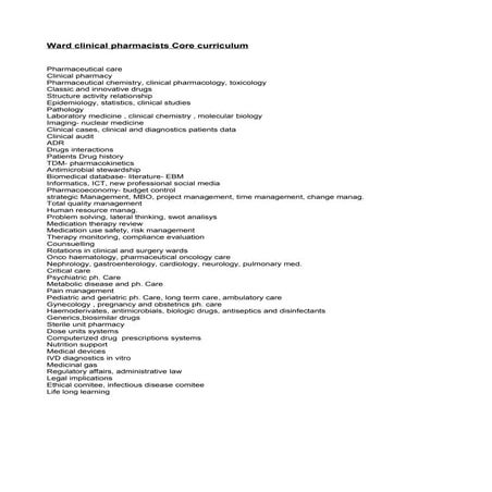 Hospital pharmacy syllabus | PDF
